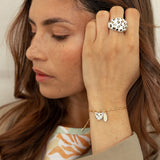 Bague léopard blanc & doré