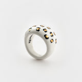 Bague léopard blanc & doré