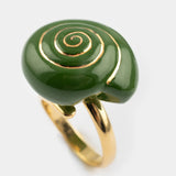 Green snail ring