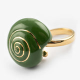 Green snail ring