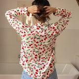 Anna cherry and hearts shirt - Chérie Cherry