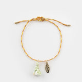 Bracelet cordon zèbre vert