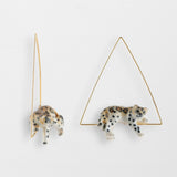 Leopard triangle hoop earrings