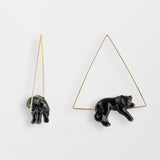 Black Panther Triangle Hoop Earrings