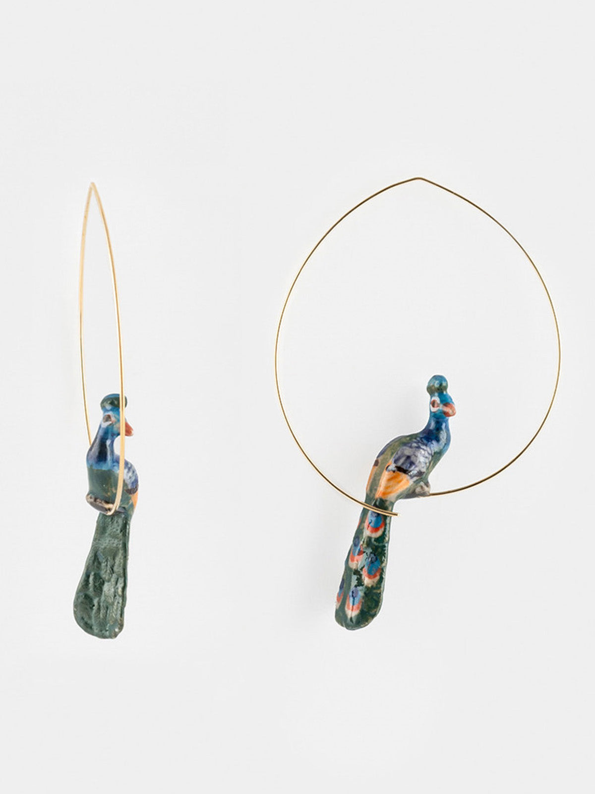 Peacock hoop earrings discount