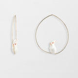 Small rabbit hoop earrings