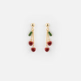 Chain and cherry dangle earrings - Chérie Cherry