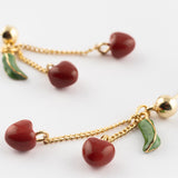 Chain and cherry dangle earrings - Chérie Cherry