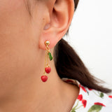 Chain and cherry dangle earrings - Chérie Cherry