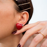 Puces d'oreilles cœur et coccinelle - Chérie Cherry