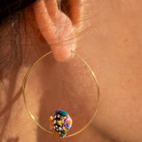 Small speckled fish hoop earrings