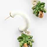 Boucles d'oreilles blanches palmier