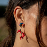 Coral and fish earrings