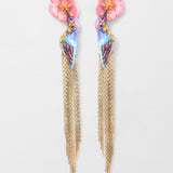 Boucles d'oreilles colibri d'Anna à franges