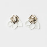 Boucles d'oreilles soleil blanc