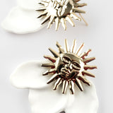 Boucles d'oreilles soleil blanc