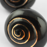 Black snail stud earrings