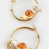Snail couple hoop earrings