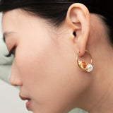 Snail couple hoop earrings