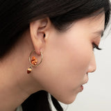 Squirrel and acorn hoop earrings