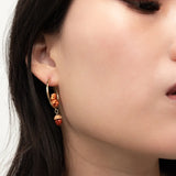 Squirrel and acorn hoop earrings
