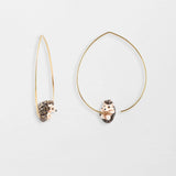 Hanging hedgehog hoop earrings