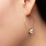 Hanging hedgehog hoop earrings