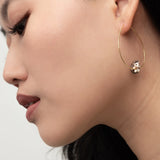 Hanging hedgehog hoop earrings
