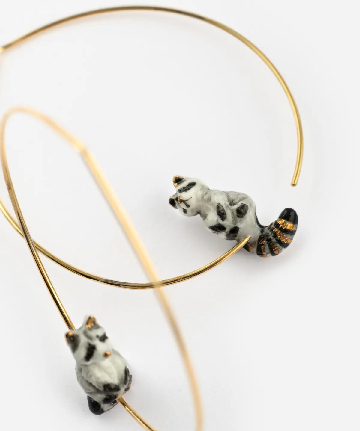 Raccoon Hoop Earrings