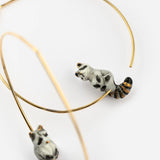 Raccoon Hoop Earrings
