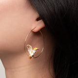 Owl in Flight Hoop Earrings