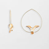 Owl in Flight Hoop Earrings
