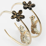 Créoles rondes léopard et fleur