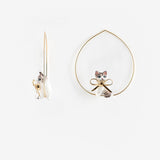 Large Ragdoll cat hoop earrings with bow