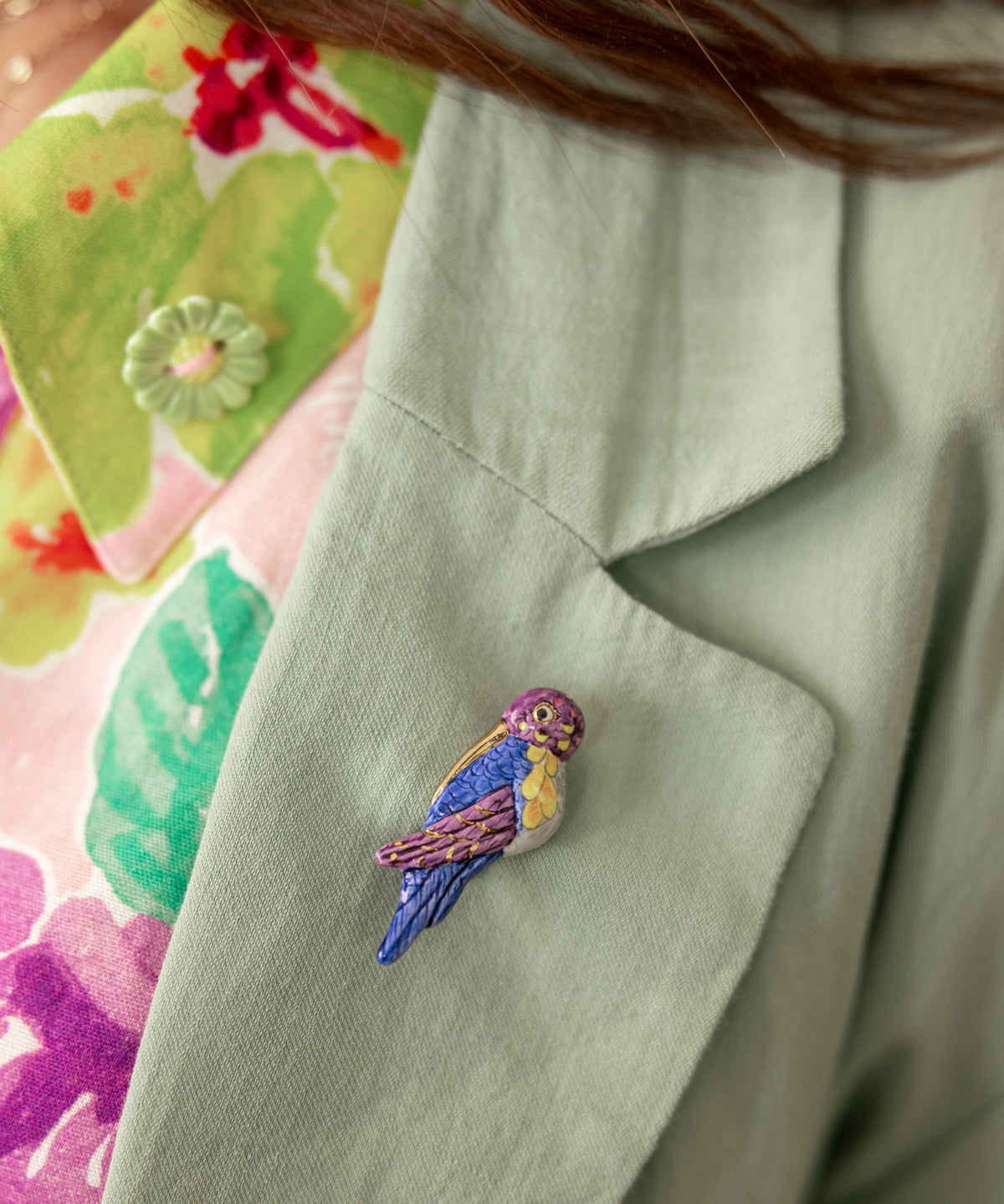 Anna's Hummingbird Brooch