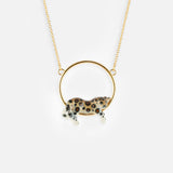Leopard round necklace