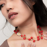 Collier branches baies rouges
