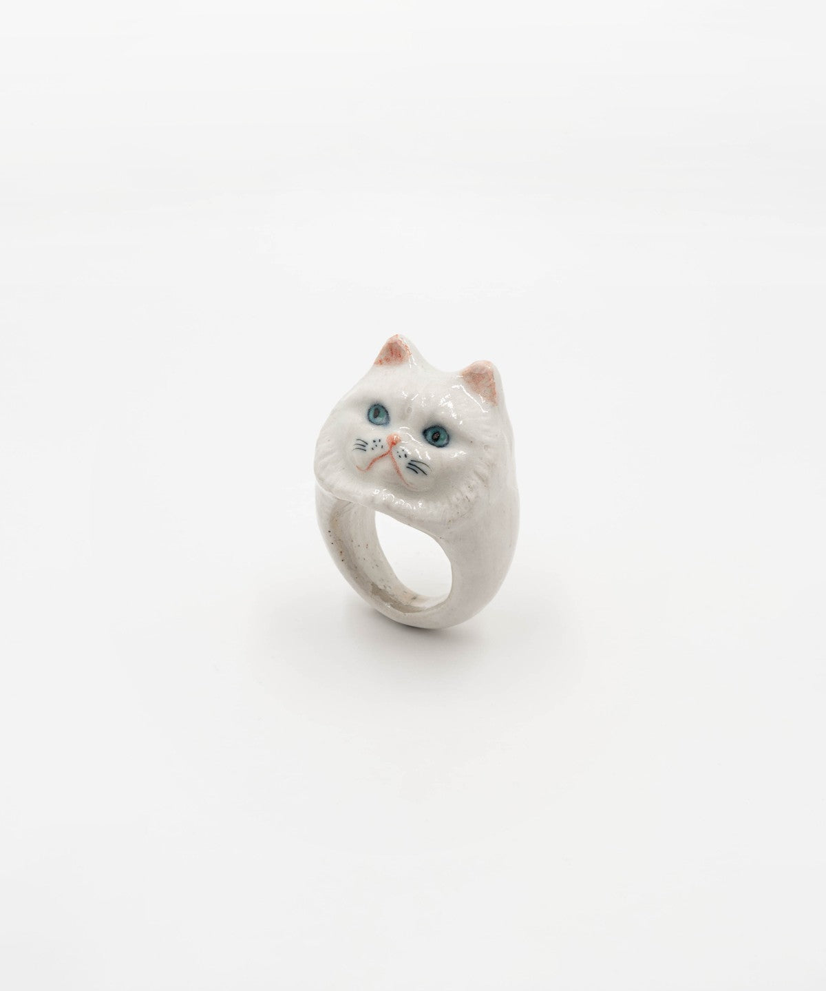 bague en porcelaine peinte Ă  la main animal chat persan