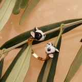 bague ajustable doré bouledogues français