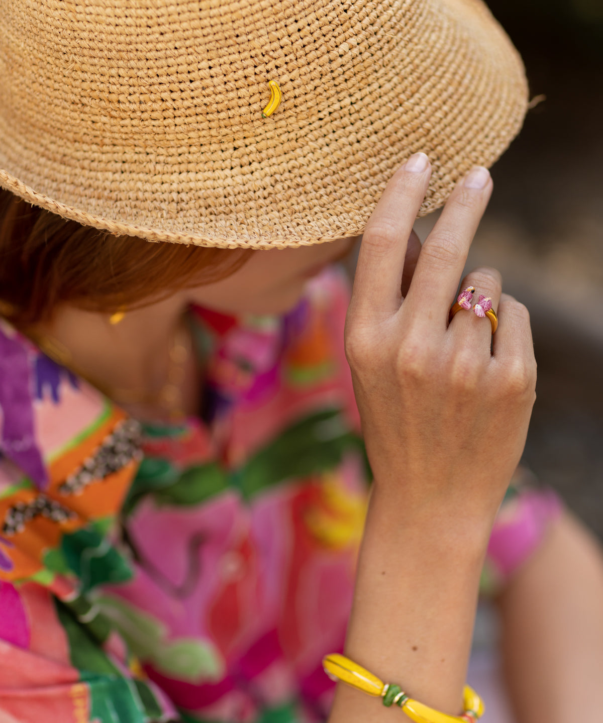 Bague FaceToFace cacatoès rose