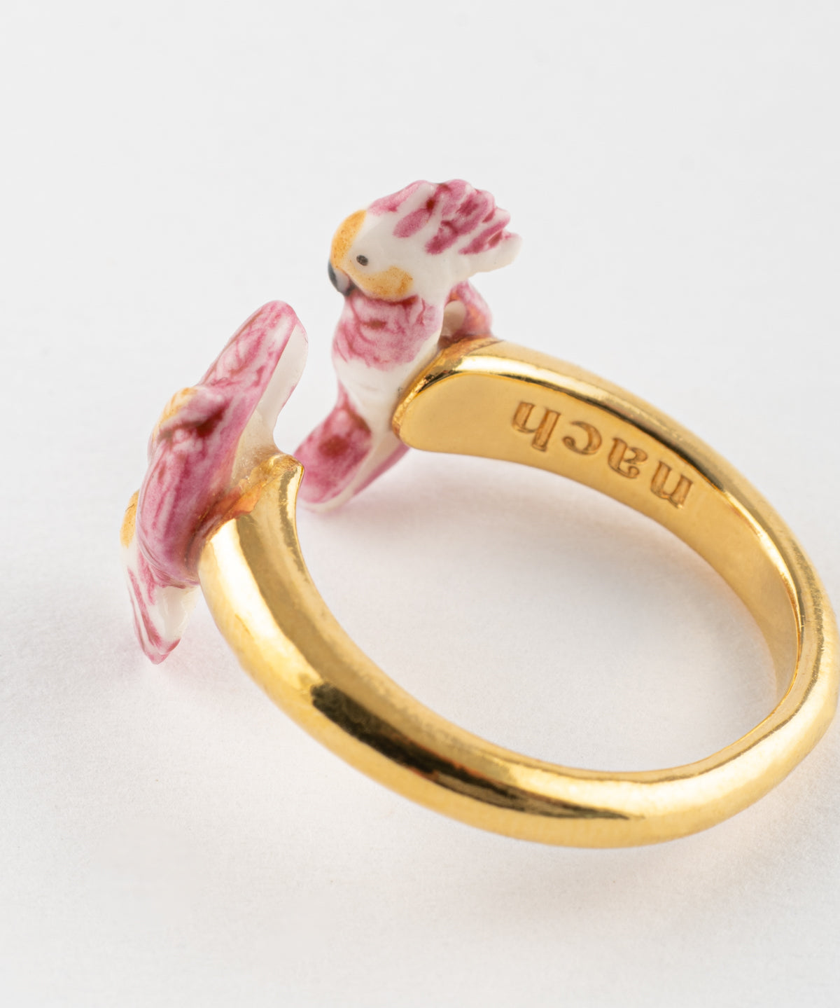 Bague FaceToFace cacatoès rose