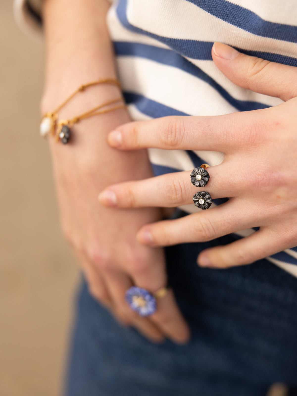 Bague FaceToFace chardon noir