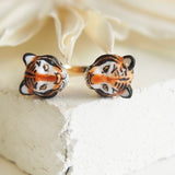 bague ajustable animal tigre en porcelaine peinte à la main