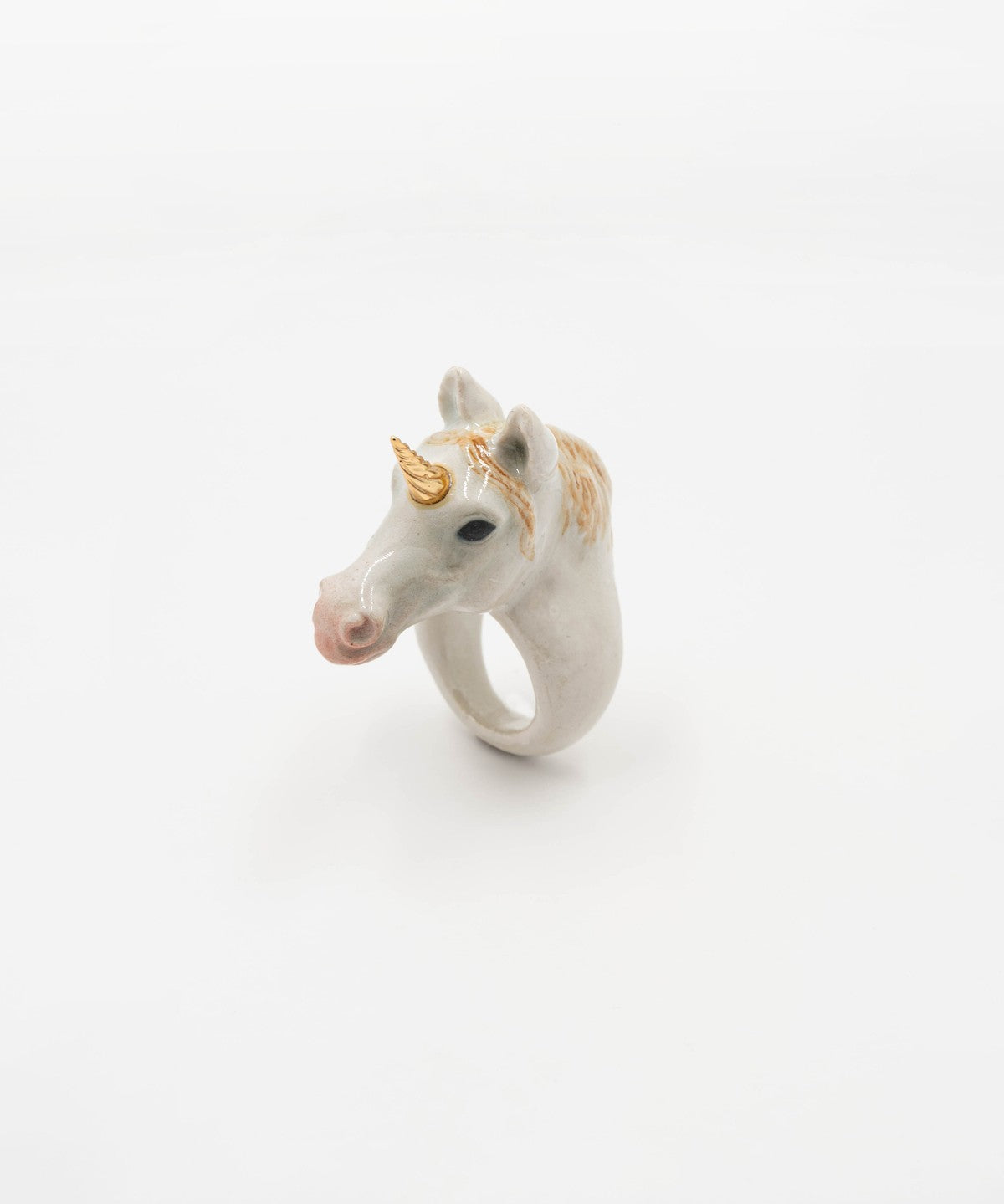 bague en porcelaine peinte Ă  la main  animal licorne