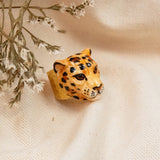 Leopard hammered ring