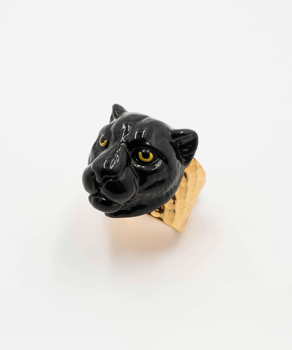 Bague martelée panthÚre noire