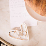 bijou bague torsadée coeur porcelaine peinte à la main