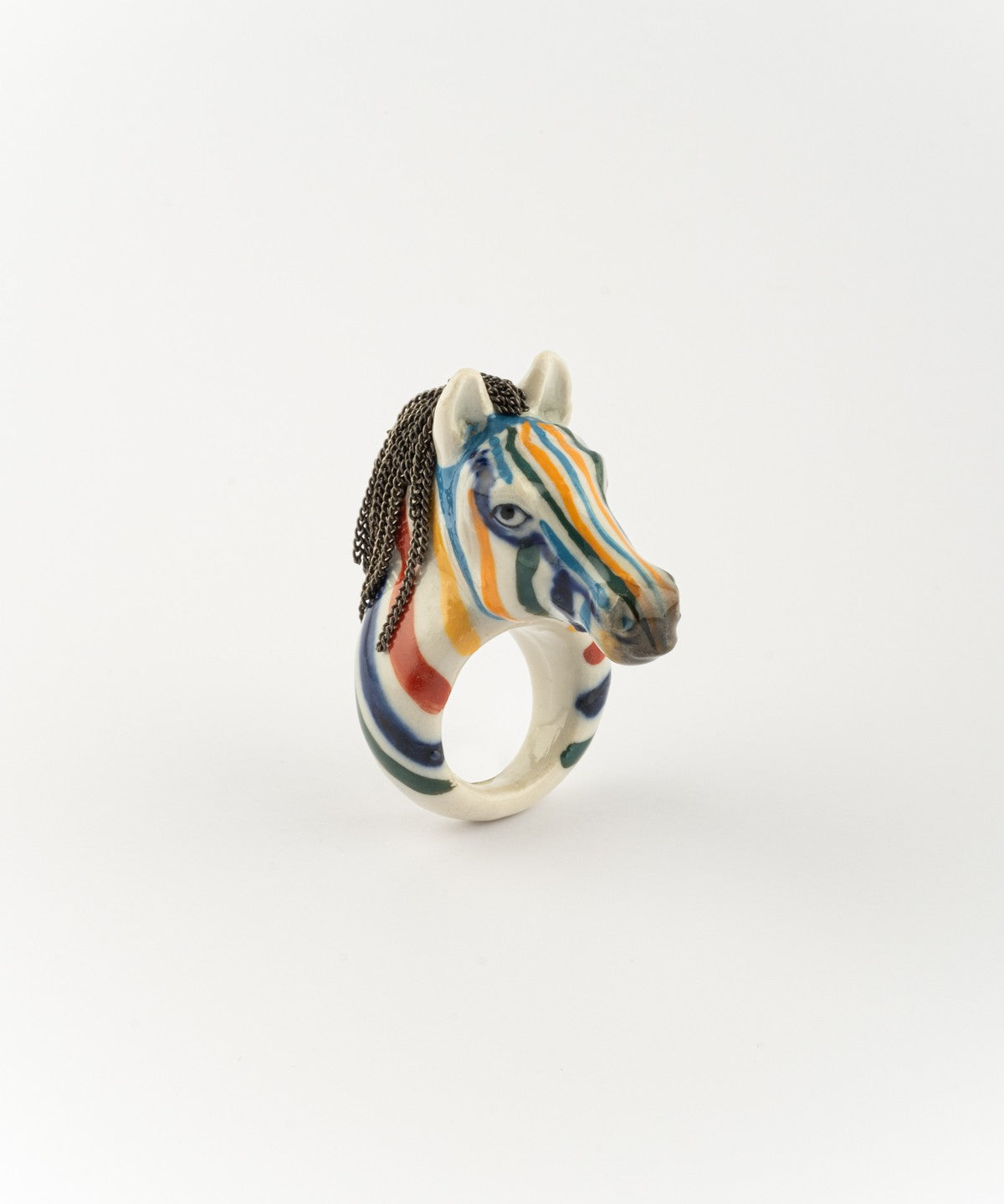 Bague zÚbre coloré