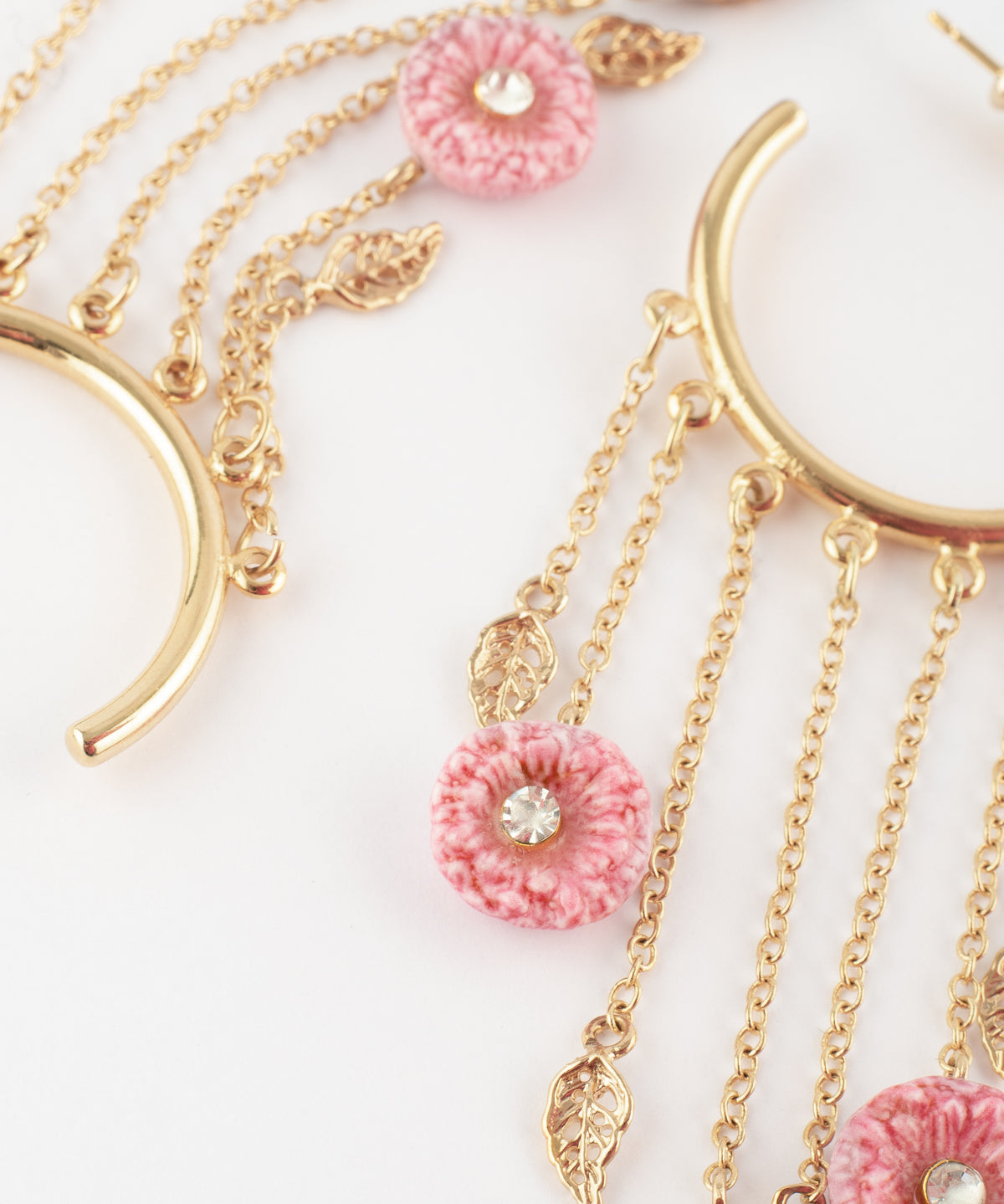 Boucles d'oreilles chaînes chardons et oiseau