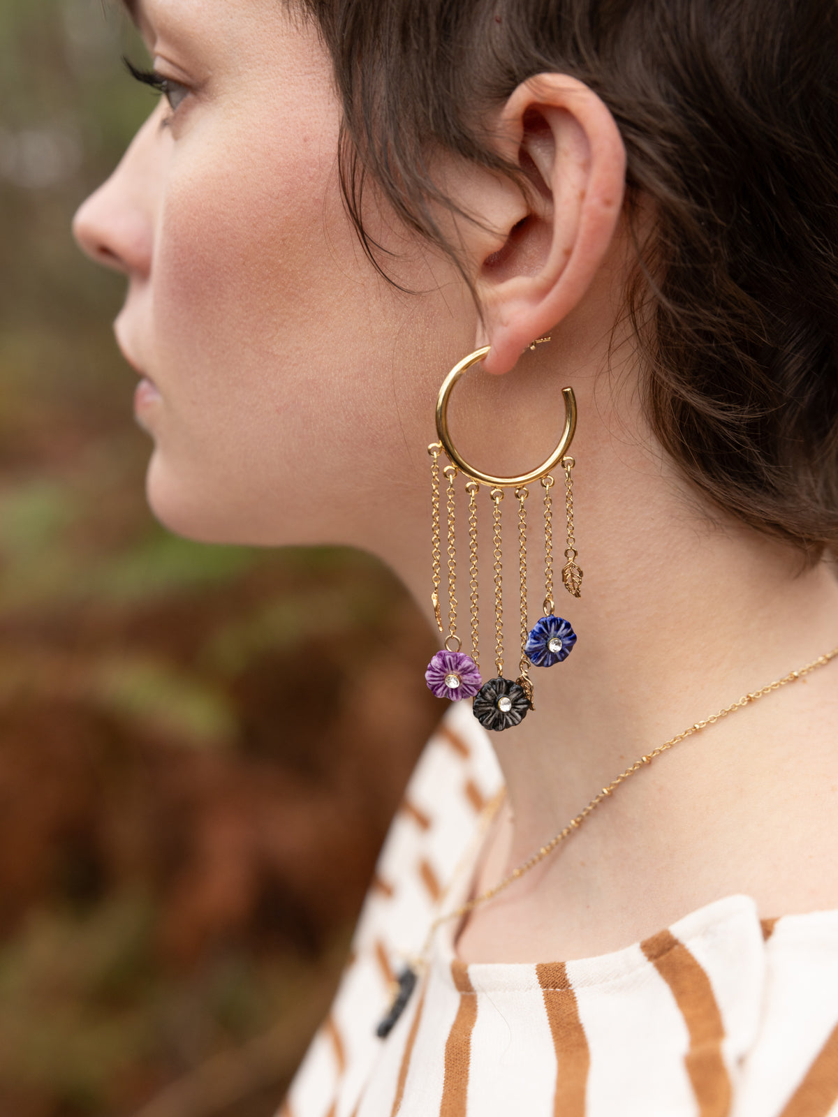 Boucles d'oreilles chaînes chardons